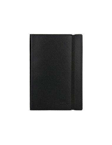 Libreta liderpapel simil piel a5 120 hojas 70g m2 horizontal sin margen negro