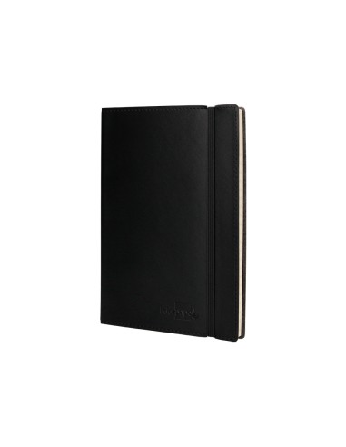 Libreta liderpapel simil piel a5 120 hojas 70g m2 horizontal sin margen negro