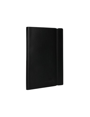 Libreta liderpapel simil piel a5 120 hojas 70g m2 horizontal sin margen negro