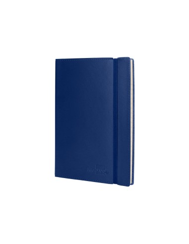 Libreta liderpapel simil piel a5 120 hojas 70g m2 horizontal sin margen azul