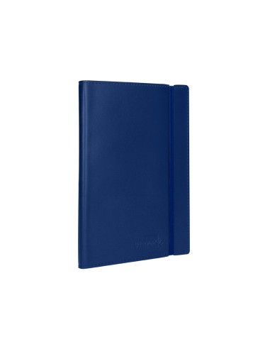 Libreta liderpapel simil piel a5 120 hojas 70g m2 horizontal sin margen azul