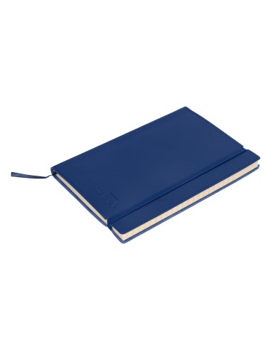 Libreta liderpapel simil piel a6 120 hojas 70g m2 horizontal sin margen azul