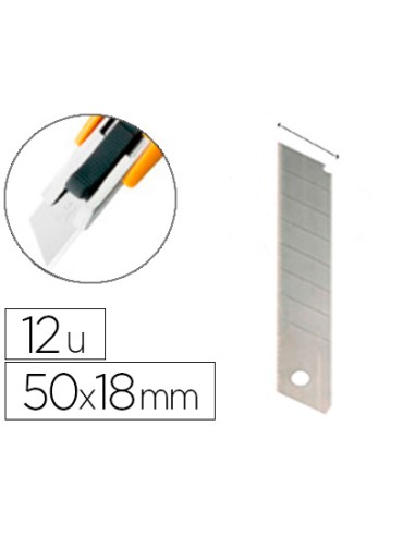 Repuesto cuter ancho metalico q connect 05x18 mm estuche de12 cuchillas