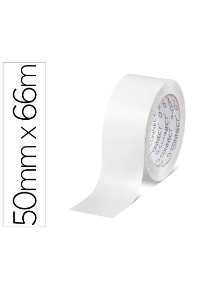 Cinta adhesiva q connect polipropileno blanca 66 mt x 50 mm para embalaje