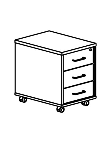 Cajonera rocada con 3 cajones serie store 58x40x595 acabado aa01 haya haya