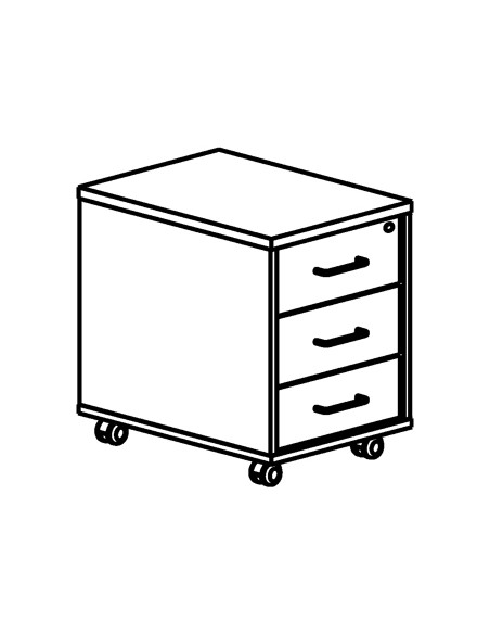 Cajonera rocada con 3 cajones serie store 58x40x595 acabado aa01 haya haya