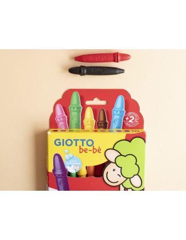 Lapices cera giotto super bebe caja de 10 colores surtidos sacapuntas