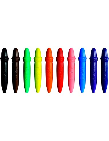 Lapices cera giotto super bebe caja de 10 colores surtidos sacapuntas