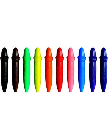 Lapices cera giotto super bebe caja de 10 colores surtidos sacapuntas