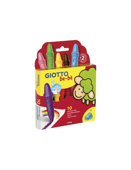 Lapices cera giotto super bebe caja de 10 colores surtidos sacapuntas