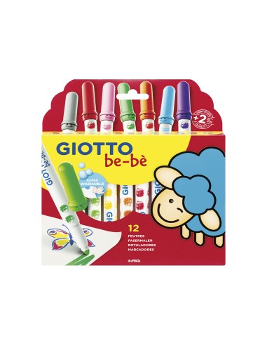 Rotulador giotto super bebe caja de 12 colores surtidos