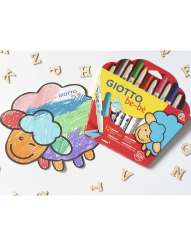 Rotulador giotto super bebe caja de 12 colores surtidos