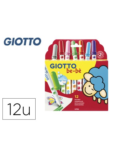 Rotulador giotto super bebe caja de 12 colores surtidos