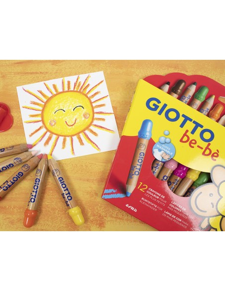 Lapices de colores giotto super bebe caja de 12 lapices colores surtidos sacapuntas