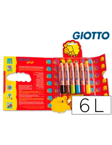 Lapices de colores giotto super bebe caja de 6 lapices colores surtidos sacapuntas