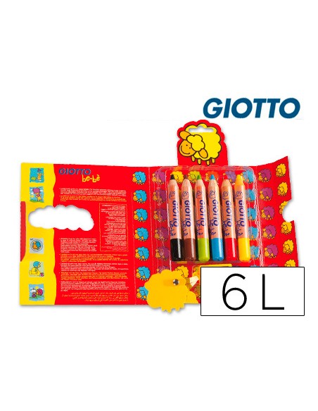 Lapices de colores giotto super bebe caja de 6 lapices colores surtidos sacapuntas