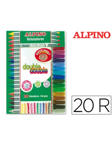 Rotulador alpino double double punta gruesa y punta fina caja de 204 colores surtidos