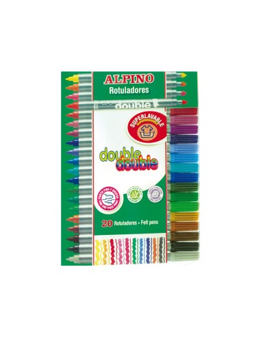 Rotulador alpino double double punta gruesa y punta fina caja de 204 colores surtidos