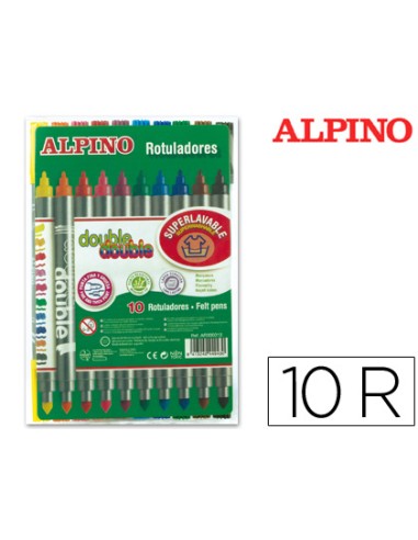 Rotulador alpino double double punta gruesa y punta fina caja de 102 colores surtidos