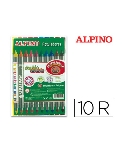 Rotulador alpino double double punta gruesa y punta fina caja de 102 colores surtidos