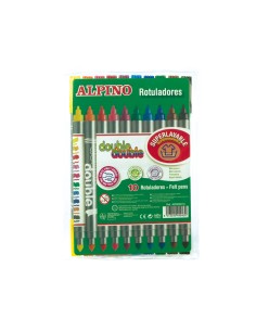 Rotulador alpino double double punta gruesa y punta fina caja de 102 colores surtidos