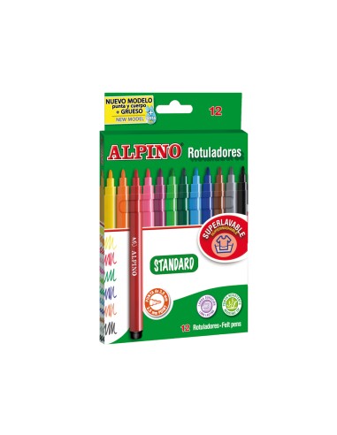 Rotulador alpino standard caja de 12 colores surtidos