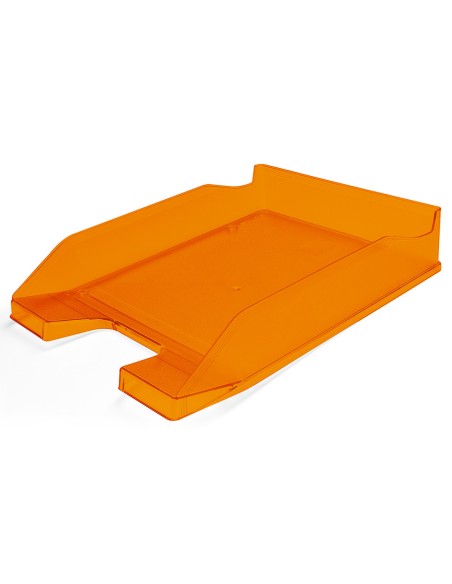 Bandeja sobremesa plastico q connect naranja transparente240x70x340 mm