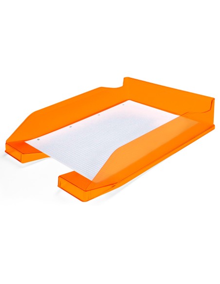 Bandeja sobremesa plastico q connect naranja transparente240x70x340 mm