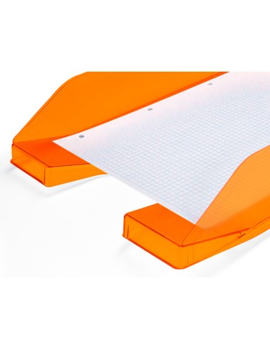 Bandeja sobremesa plastico q connect naranja transparente240x70x340 mm