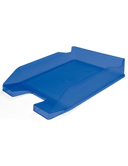 Bandeja sobremesa plastico q connect azul transparente 240x70x340 mm