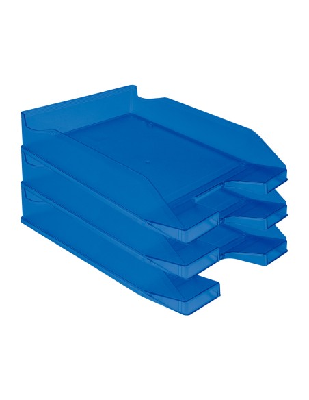 Bandeja sobremesa plastico q connect azul transparente 240x70x340 mm