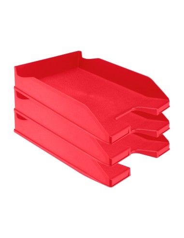 Bandeja sobremesa plastico q connect rojo opaco 240x70x340 mm