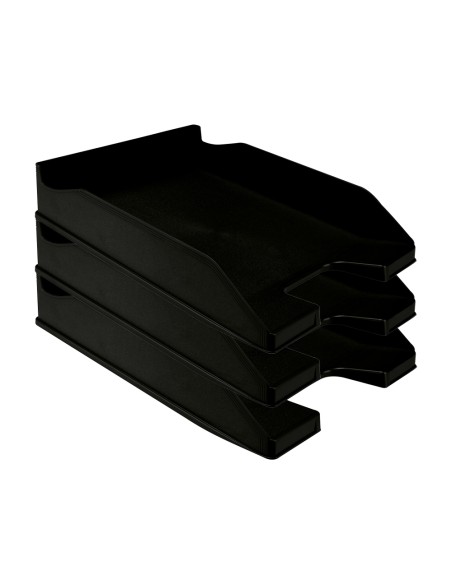 Bandeja sobremesa plastico q connect negro opaco 100 reciclado 240x70x340 mm
