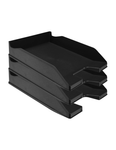 Bandeja sobremesa plastico q connect negro opaco 100 reciclado 240x70x340 mm