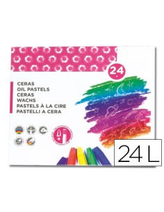 Lapices cera blanda liderpapel caja de 24 unidades colores surtidos