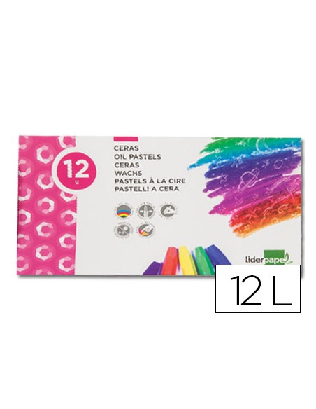 Lapices cera blanda liderpapel caja de 12 unidades colores surtidos