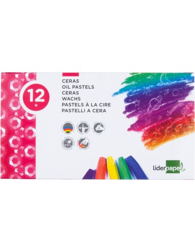 Lapices cera blanda liderpapel caja de 12 unidades colores surtidos