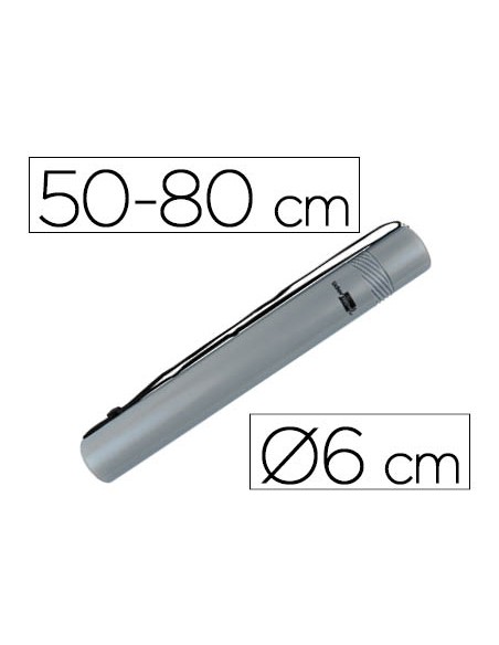 Portaplanos plastico liderpapel diametro 6 cm extensible hasta 80 gris