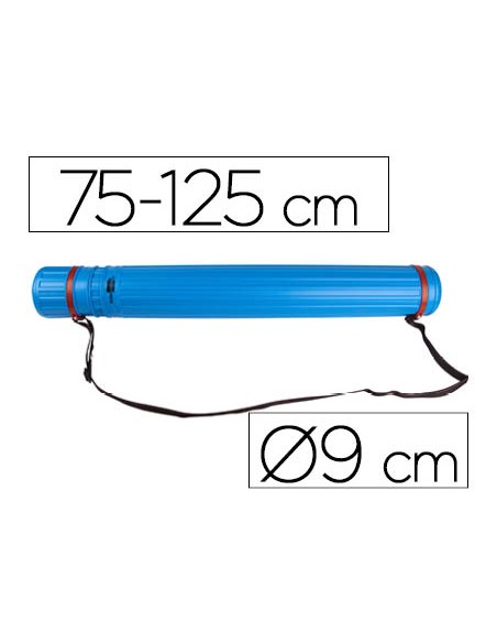 Portaplanos plastico liderpapel diametro 9 cm extensible hasta 125 cm azul
