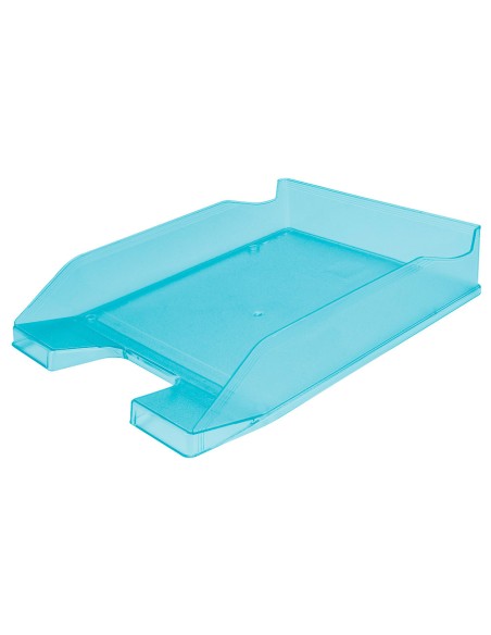 Bandeja sobremesa plastico q connect turquesa transparente 240x70x340 mm