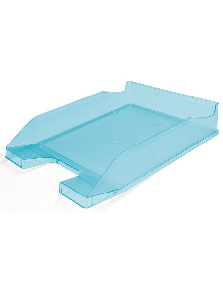 Bandeja sobremesa plastico q connect turquesa transparente 240x70x340 mm