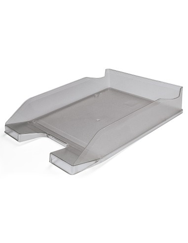 Bandeja sobremesa plastico q connect gris oscuro transparente 240x70x340 mm