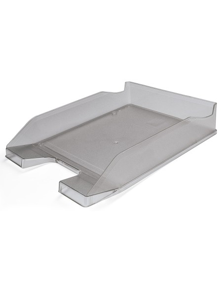 Bandeja sobremesa plastico q connect gris oscuro transparente 240x70x340 mm