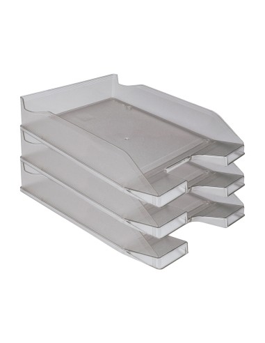 Bandeja sobremesa plastico q connect gris oscuro transparente 240x70x340 mm