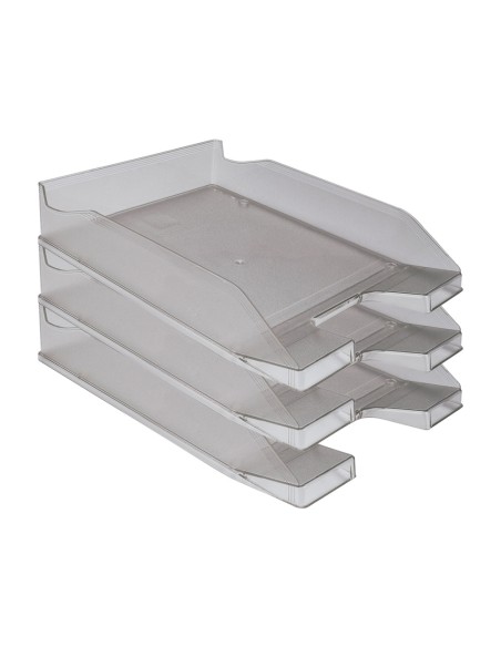 Bandeja sobremesa plastico q connect gris oscuro transparente 240x70x340 mm