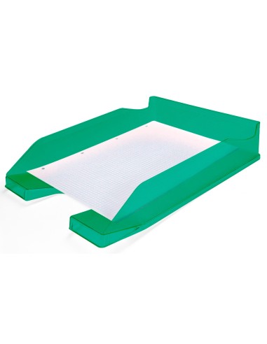 Bandeja sobremesa plastico q connect verde transparente 240x70x340 mm
