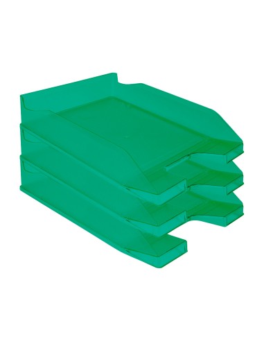 Bandeja sobremesa plastico q connect verde transparente 240x70x340 mm