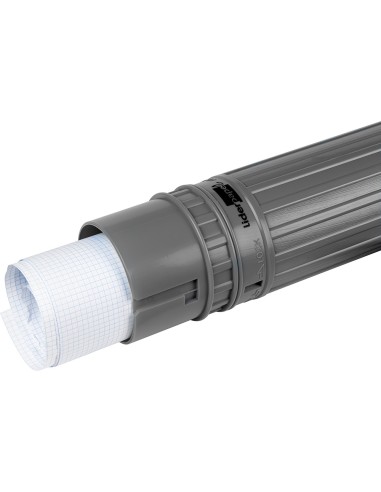 Portaplanos plastico liderpapel diametro 9 cm extensible hasta 125 cm gris