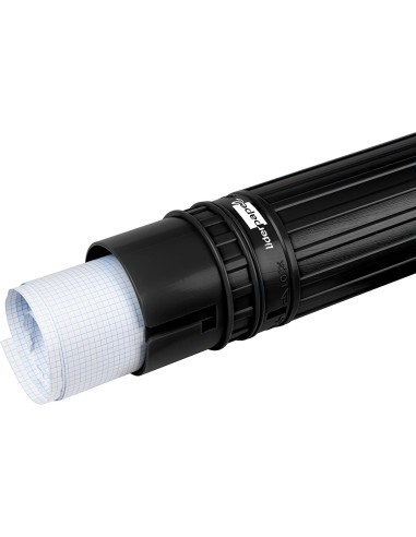 Portaplanos plastico liderpapel diametro 9 cm extensible hasta 125 cm negro