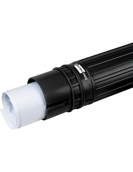 Portaplanos plastico liderpapel diametro 9 cm extensible hasta 125 cm negro